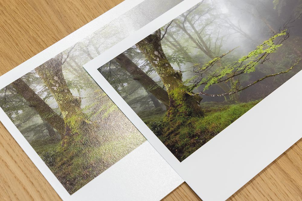 El papel en la impresión fotográfica digital: Comparación de papel brillo y mate.